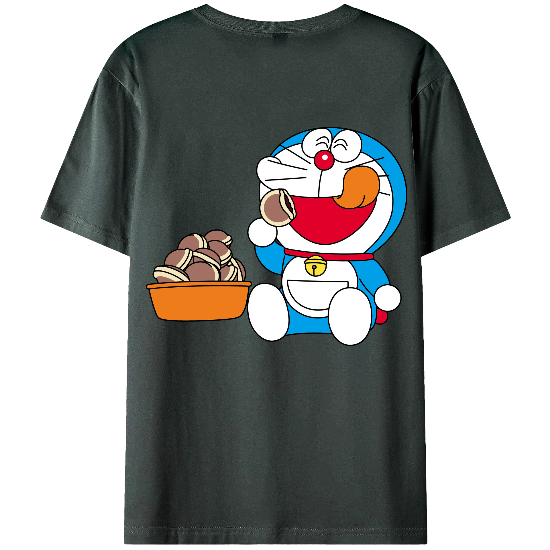 （画像用） ドラえもん Doraemon 綿100％ メンズ半袖Tシャツ（バックプリント） 通気性
